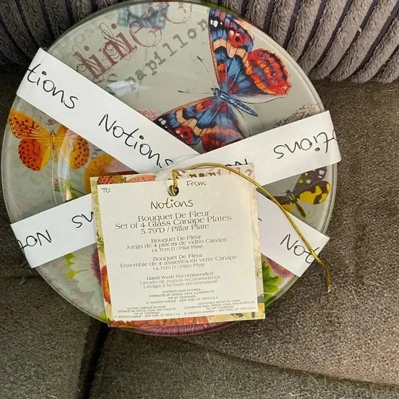 Set of 4 Glass Canapé Plates 5.79 diameter - Picture 4 of 4